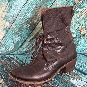 Elegant Dark Brown Lace-Up Boots